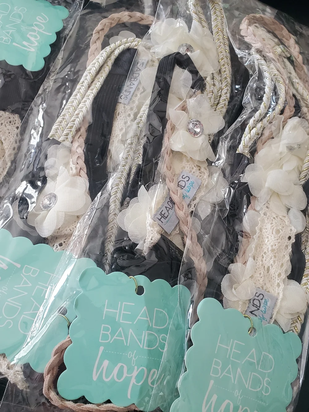Headbands of Hope cream fabric